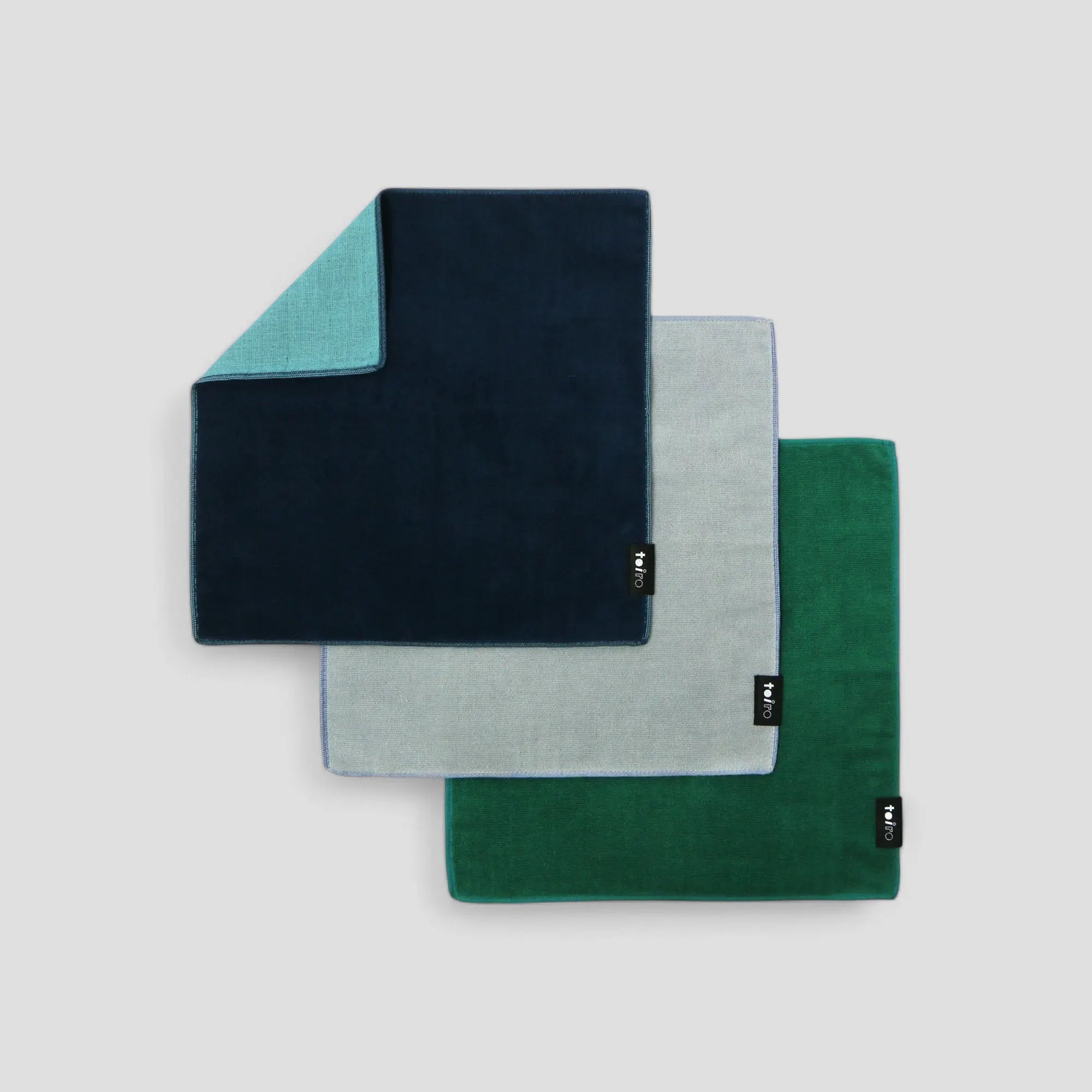 Three square Imabari towel with branding logo of toiro