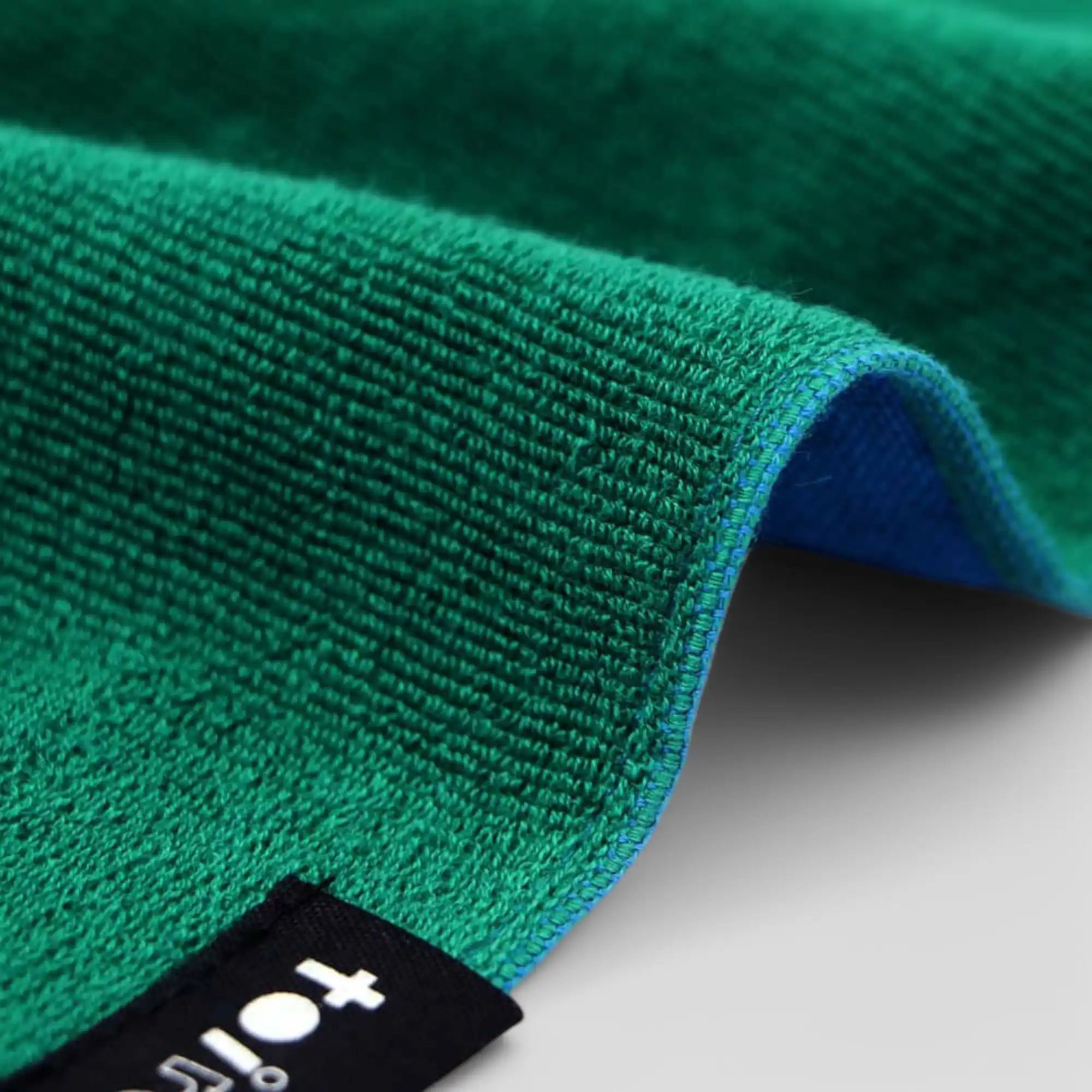 Close-up of a side of green Imabari towel