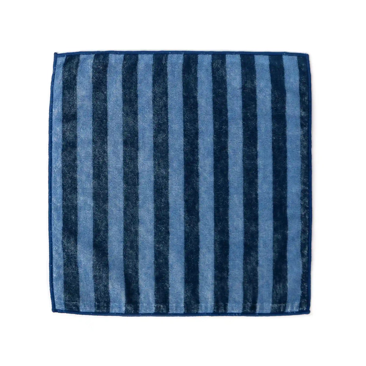 Blue striped Imabari towel on a white background
