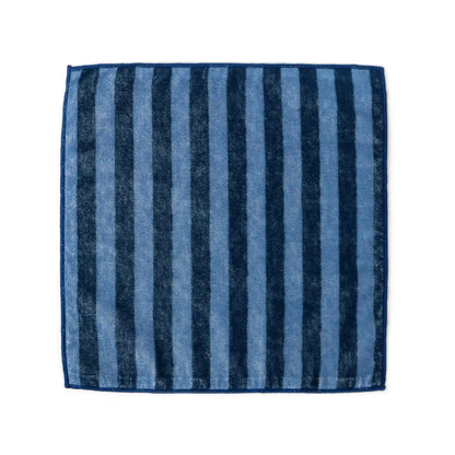 Blue striped Imabari towel on a white background