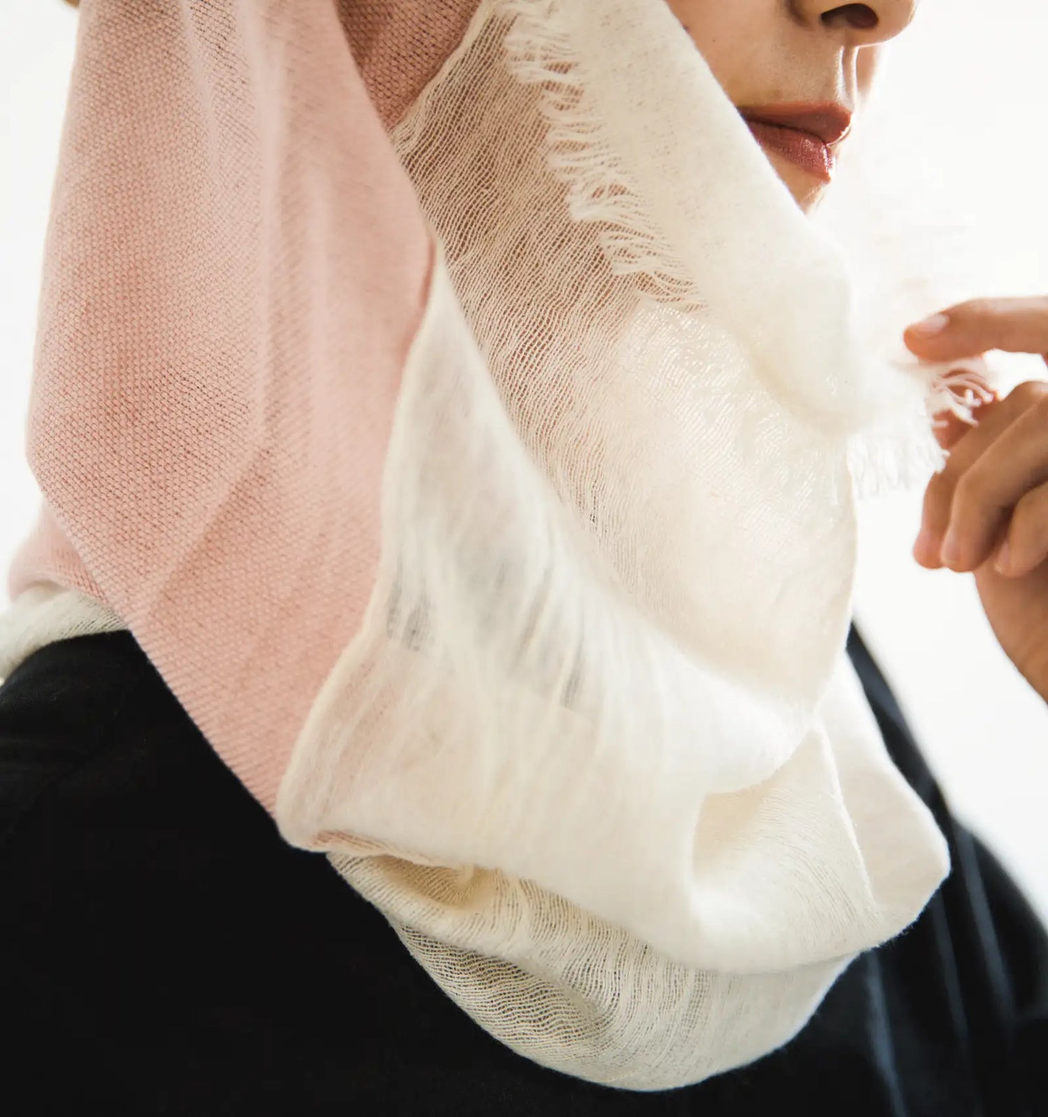 NECKABLE Hooded Snood - Pink Beige