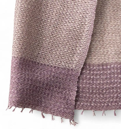 MOJIRI Two-Tone Organic Cotton Muffler - Purple